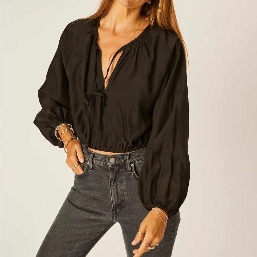 Natalie Martin Amelia Top 100% Cotton Black Bohemian Festival Summer Womens M